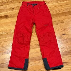 Red unisex Snow Pants with Black Accents